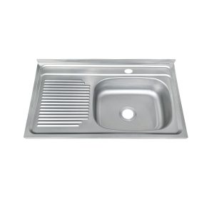 Lavaplatos De Sobreponer De 80x50 Cm Satinado escurridor derecho