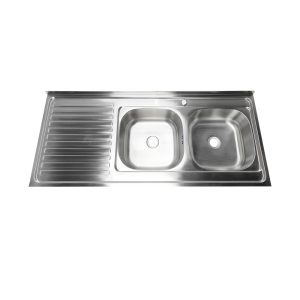 Lavaplatos De Sobreponer De 120 Cm Satin escurridor izquierdo